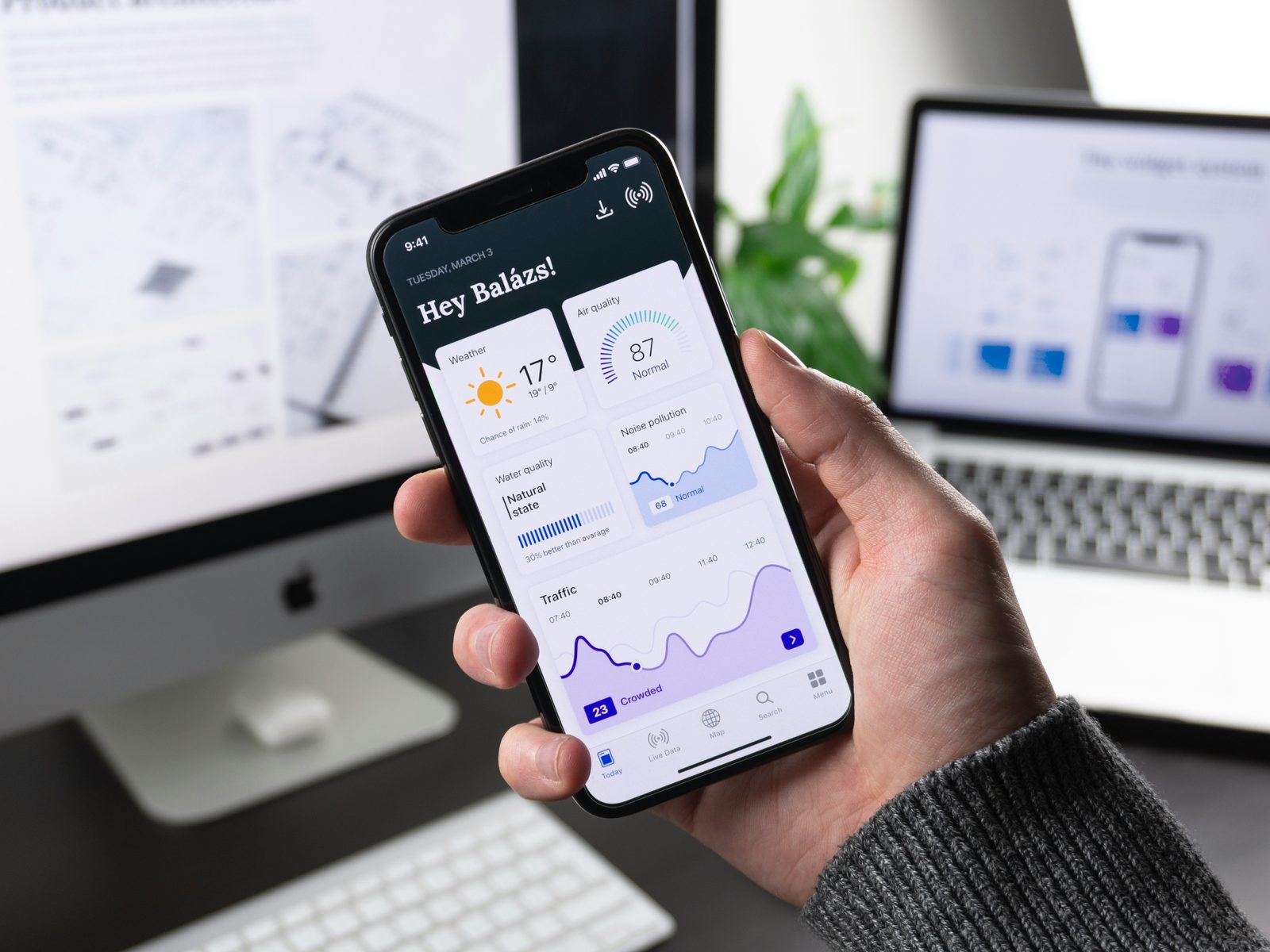 Progressive web app op een smartphone
